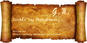 Godány Makabeus névjegykártya
